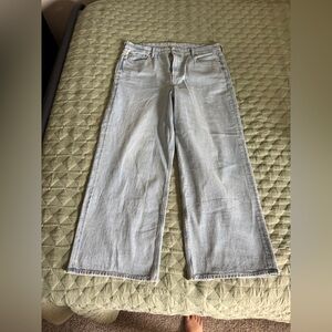 American Eagle Light Blue Wide-Leg Women Jeans